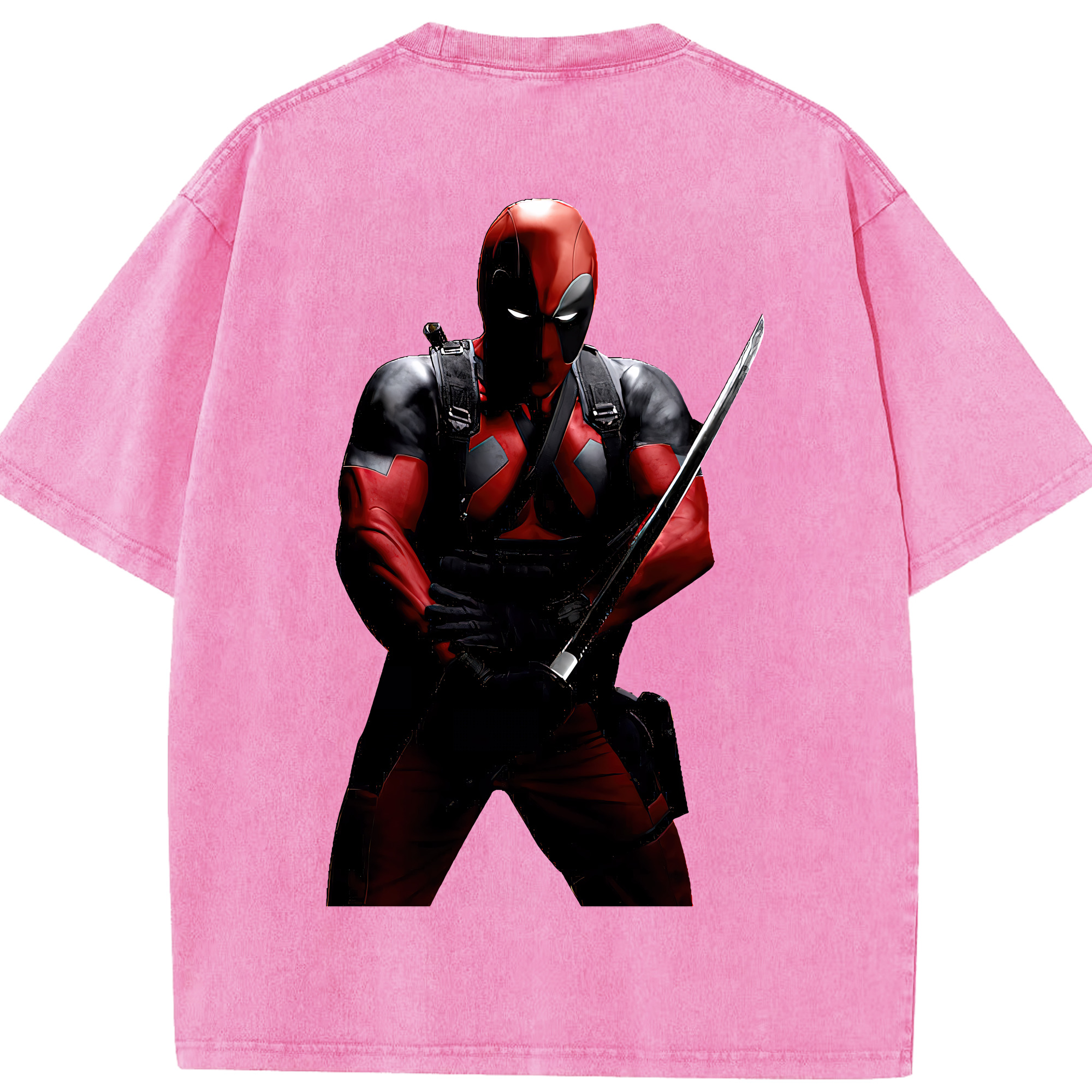 （画像用） Deadpool デッドプール 綿100% ヴィンテージ風 半袖Tシャツ（背面プリント）